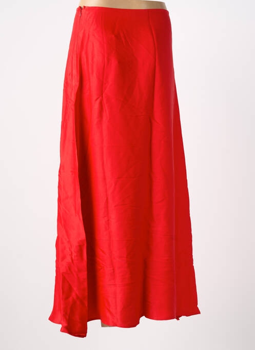 Jupe longue fermeture zip latéral rouge PIECES femme