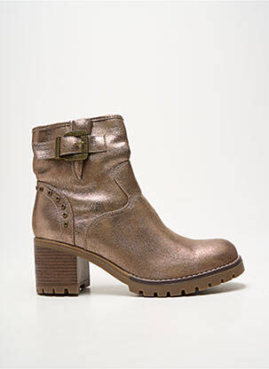 Bottines/boots tissage satiné talon de 7 à 9cm or FINDLAY femme