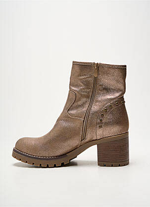 Bottines/boots tissage satiné talon de 7 à 9cm or FINDLAY femme