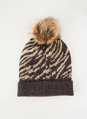 Bonnet stretch marron PIECES femme