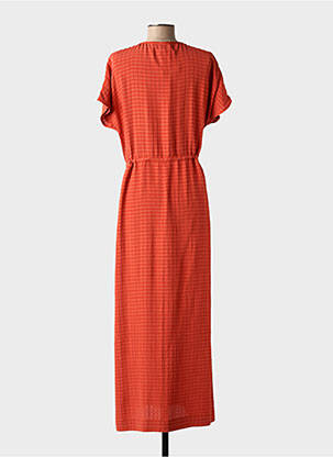 Robe mi-longue imprimé fantaisie manches courtes orange NICE THINGS femme