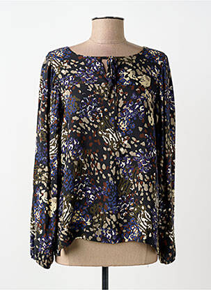 Blouse imprimé fantaisie manches longues noir LA FEE MARABOUTEE femme