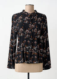 Blouse imprimé fantaisie manches longues noir INDI & COLD femme