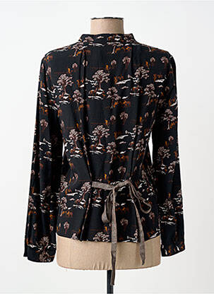 Blouse imprimé fantaisie manches longues noir INDI & COLD femme