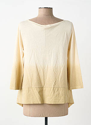 Top imprimé fantaisie manches 3/4 beige UNO PIU UNO femme