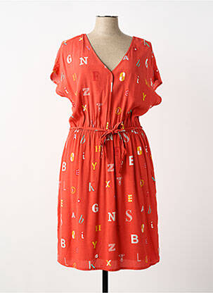 Robe courte manches longues manches longues orange NICE THINGS femme