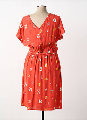 Robe courte coupe fluide manches longues orange NICE THINGS femme