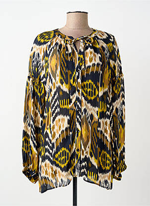 Blouse imprimé fantaisie manches longues noir KYRA femme