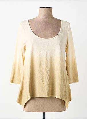 Top imprimé fantaisie manches 3/4 beige UNO PIU UNO femme