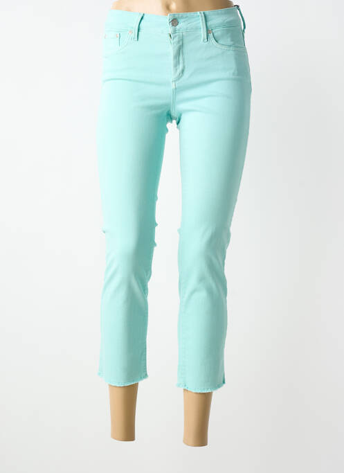 Pantalon 7/8 fermeture zippée sous rabat boutonné bleu NYDJ femme