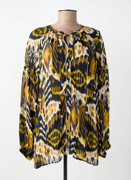 Blouse imprimé fantaisie manches longues noir KYRA femme