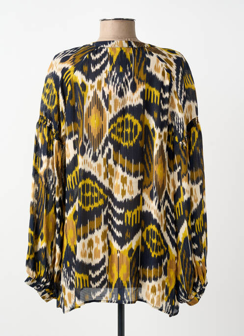 Blouse imprimé fantaisie manches longues noir KYRA femme