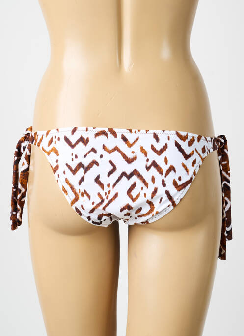 Bas de maillot de bain imprimé fantaisie culotte blanc ANTIGEL femme