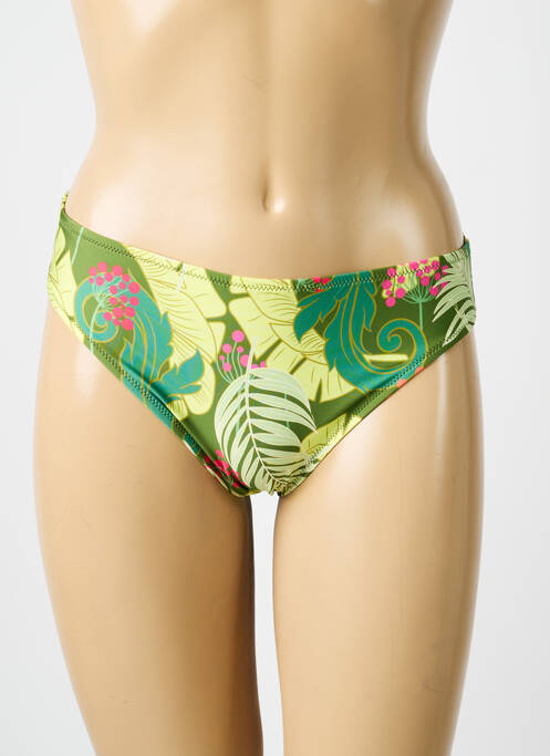 Bas de maillot de bain imprimé fantaisie culotte vert ANTIGEL femme