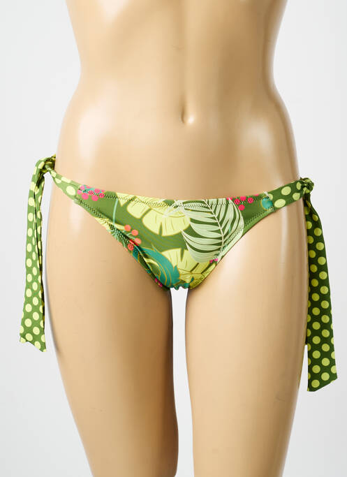 Bas de maillot de bain imprimé fantaisie culotte vert ANTIGEL femme