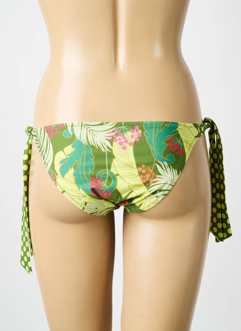 Bas de maillot de bain imprimé fantaisie culotte vert ANTIGEL femme