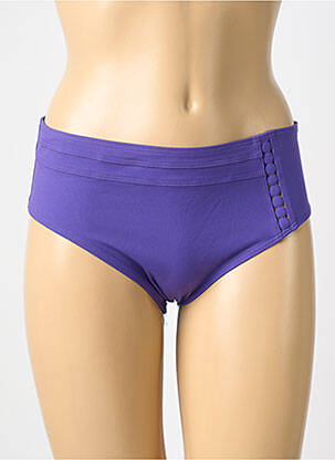 Bas de maillot de bain effet matière satinée culotte violet EMPREINTE femme