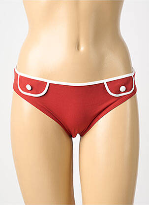 Bas de maillot de bain tissage satiné culotte rouge EMPREINTE femme