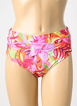Bas de maillot de bain imprimé fleurs culotte rose MARIE JO femme