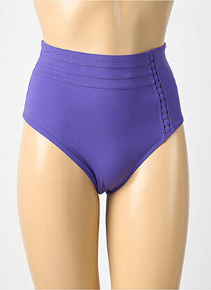 Bas de maillot de bain effet matière satinée culotte violet EMPREINTE femme