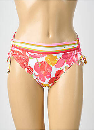 Bas de maillot de bain imprimé fleurs culotte blanc LISE CHARMEL femme