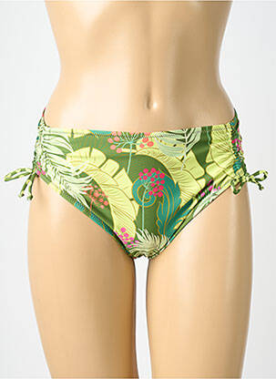 Bas de maillot de bain tissage satiné culotte vert ANTIGEL femme