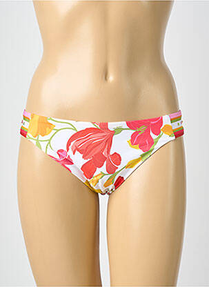 Bas de maillot de bain imprimé fleurs culotte blanc LISE CHARMEL femme