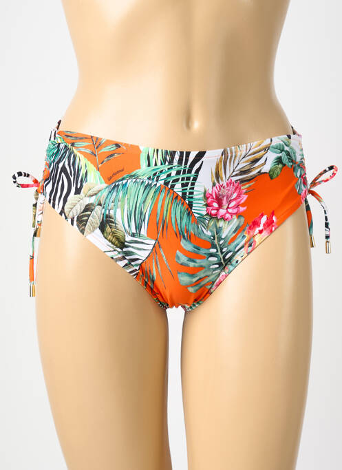 Bas de maillot de bain tissage satiné culotte orange LISE CHARMEL femme