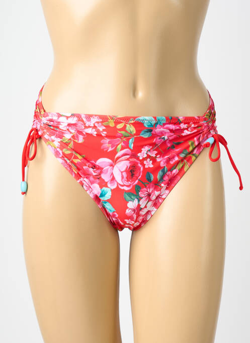 Bas de maillot de bain imprimé fleurs rouge ANTIGEL femme