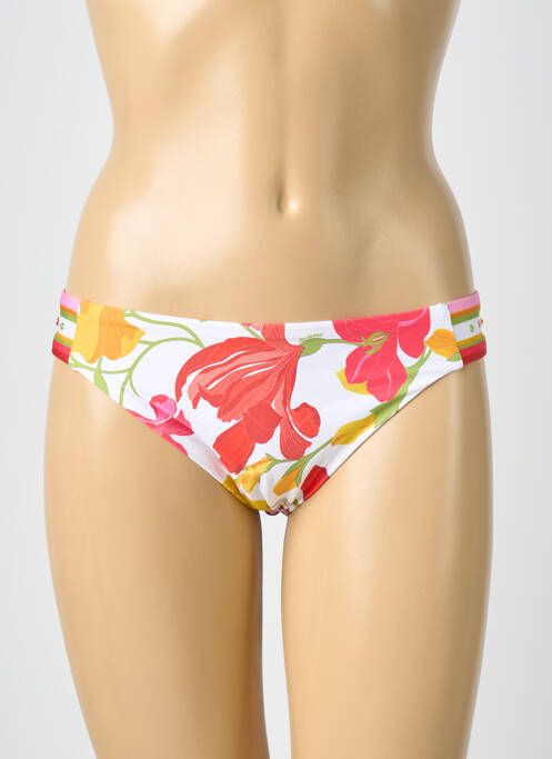 Bas de maillot de bain imprimé fleurs culotte blanc LISE CHARMEL femme