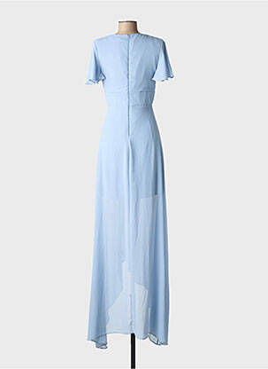Robe longue manches courtes manches courtes bleu EVA & LOLA femme