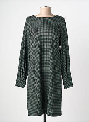 Robe mi-longue manches longues manches longues vert FRANSA femme