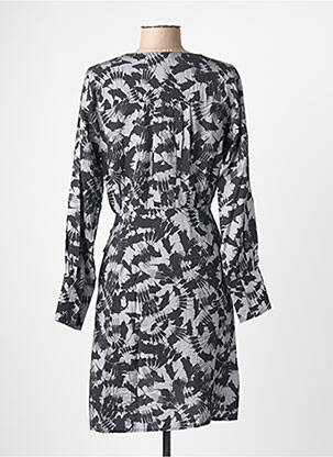 Robe mi-longue imprimé fantaisie manches longues gris JDY femme