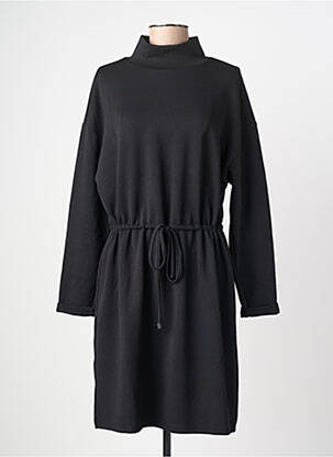 Robe mi-longue manches longues manches longues noir FRANSA femme