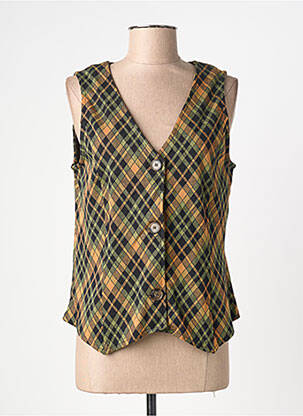 Gilet sans manche coupe cintrée vert PRINCESSE NOMADE femme