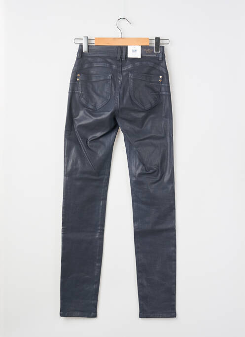 Pantalon slim tissage enduit taille normale bleu C'EST BEAU LA VIE femme