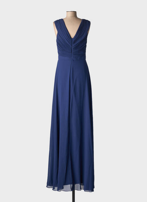 Robe longue tissage crêpe sans manche bleu EVA & LOLA femme