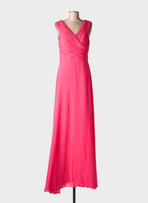 Robe longue tissage crêpe sans manche rose EVA & LOLA femme
