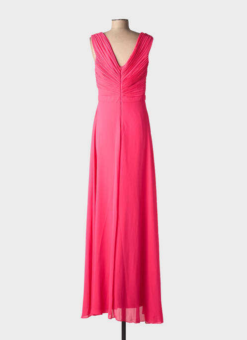 Robe longue tissage crêpe sans manche rose EVA & LOLA femme
