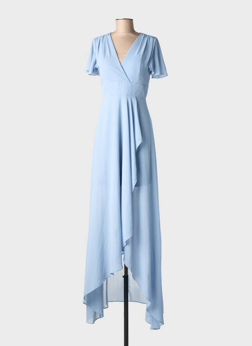 Robe longue manches courtes manches courtes bleu EVA & LOLA femme