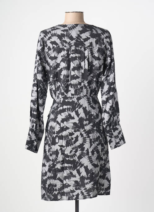 Robe mi-longue imprimé fantaisie manches longues gris JDY femme