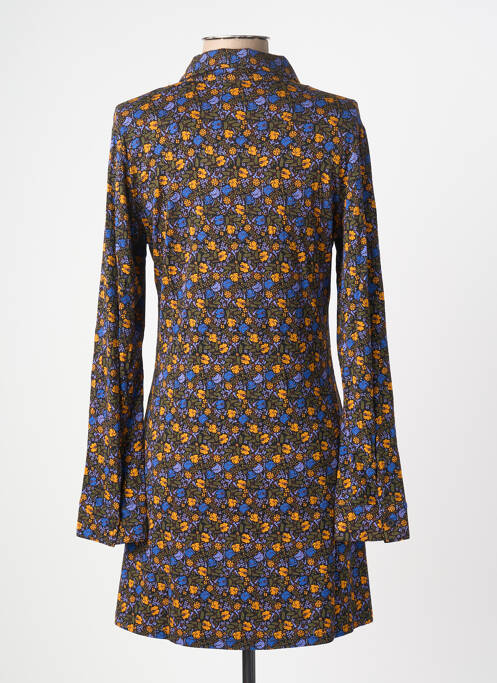Robe courte manches longues manches longues bleu LINGAM femme