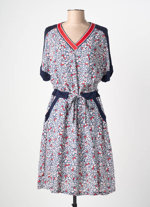 Robe mi-longue bleu LILI & CAROLINE femme