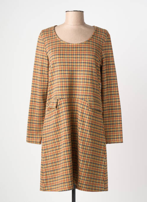 Robe mi-longue marron PRINCESSE NOMADE femme