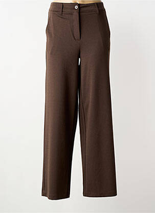 Pantalon large tissage popeline taille normale marron SOYACONCEPT femme