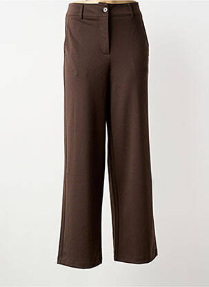 Pantalon large tissage popeline taille normale marron SOYACONCEPT femme