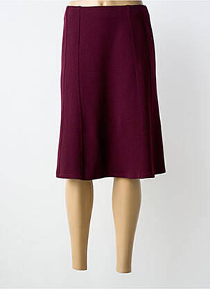 Jupe mi-longue stretch violet GEVANA femme