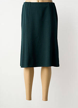 Jupe mi-longue stretch vert GEVANA femme