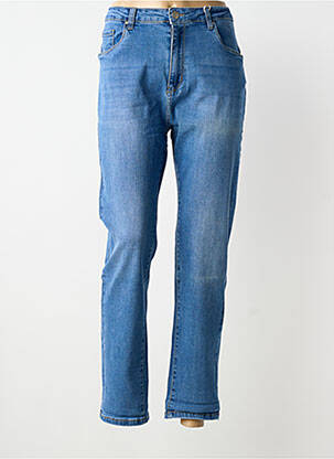 Jeans coupe droite stretch taille normale bleu NINA CARTER femme