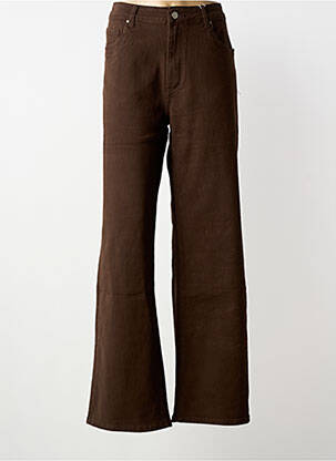 Jeans coupe large stretch taille normale marron NINA CARTER femme